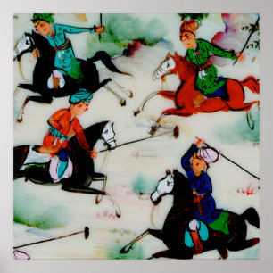 Poster Les joueurs persans de polo