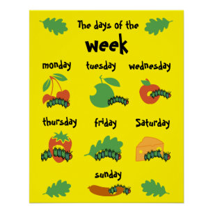 Poster Les Jours De Pépinière Pour Enfants De La Semaine