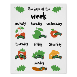 Poster Les Jours De Pépinière Pour Enfants De La Semaine
