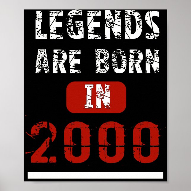 Poster Les Légendes Sont Nées En 2000 18 Ans (Devant)