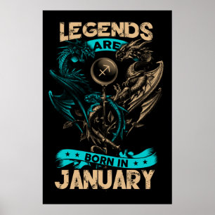Poster Les Légendes Sont Nées En Janvier