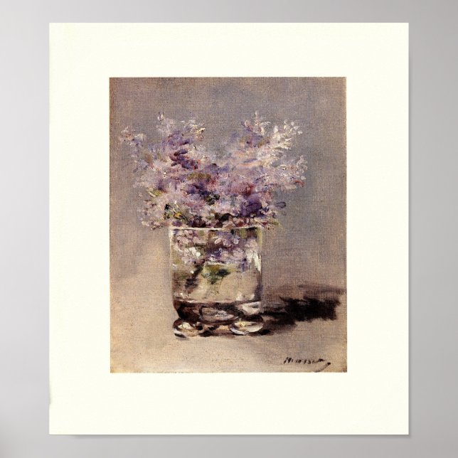 Poster Les Lilacs de Manet en verre (Devant)