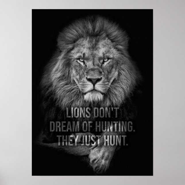 Poster Les Lions ne rêvent pas de chasse, ils chassent ju (Devant)