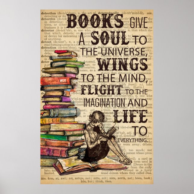 Poster Les Livres Donnent Une Âme Aux Ailes De L'Univers  (Devant)