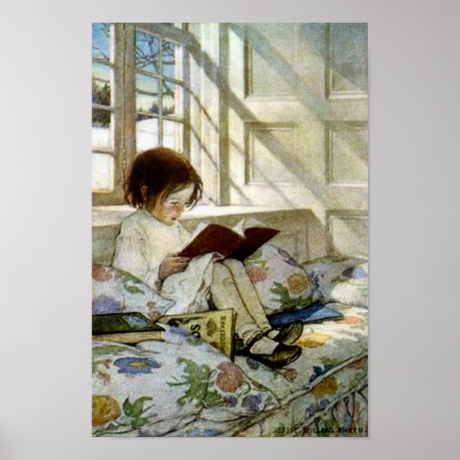 Poster "Les livres en hiver" de Jesse Willcox Smith (Devant)