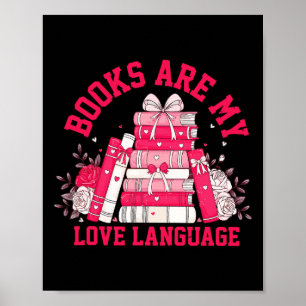 Poster Les Livres Rose Cute Sont Mon Amour Langue Valenti
