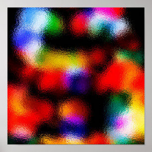 Poster Les lumières des sapins de Noël au travers de la f