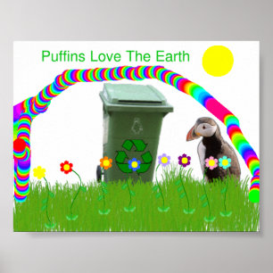 Poster Les macareux aiment l'affiche de la terre