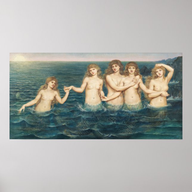 Poster Les Maidens De La Mer | Evelyn De Morgan (Devant)