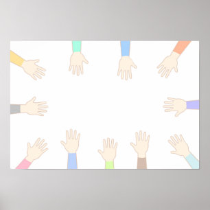 Poster Les mains de tout le monde, reliant les mains.