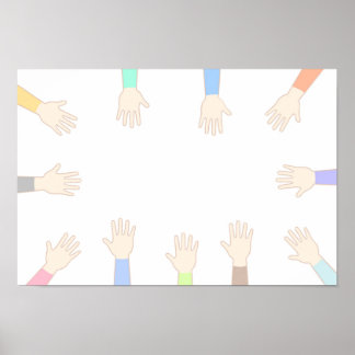 Poster Les mains de tout le monde, reliant les mains.