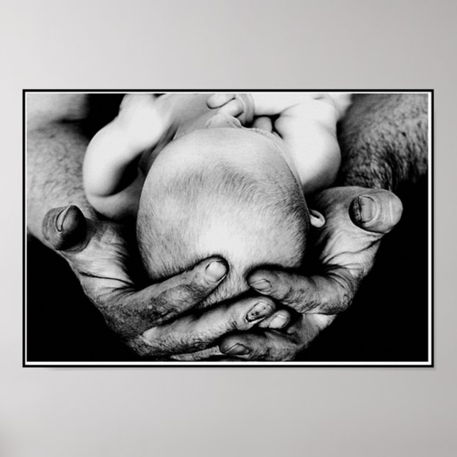 Poster Les mains protectrices sûres du père (Devant)