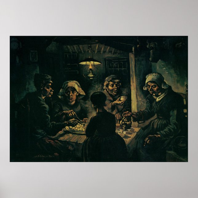 Poster Les mangeurs de pommes de terre (Devant)