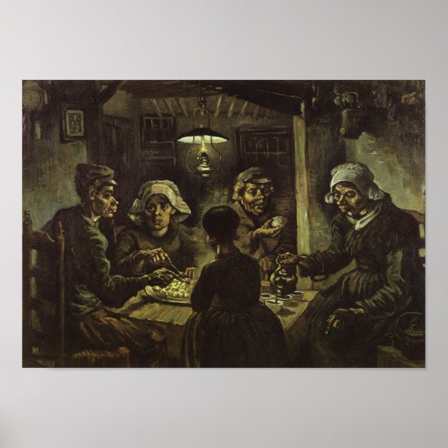 Poster Les mangeurs de pommes de terre Van Gogh Art (Devant)
