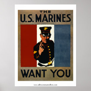 Poster Les Marines des États-Unis vous veulent
