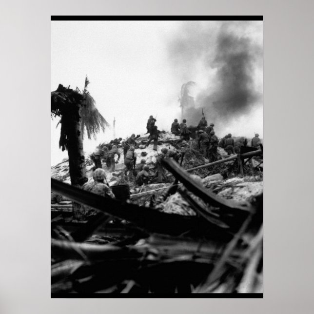 Poster Les Marines envahissent Tarawa. Image Gilbert_War (Devant)