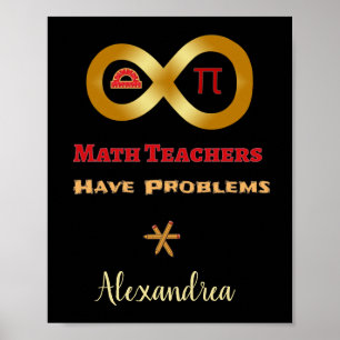Poster Les Maths Drôle Ont Des Problèmes Pour Les Enseign