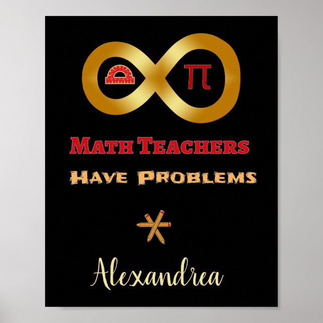 Poster Les Maths Drôle Ont Des Problèmes Pour Les Enseign (Devant)