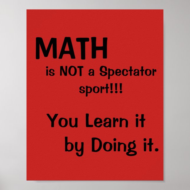 Poster Les maths ne sont pas un sport de spectateurs (Devant)