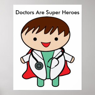 Poster Les médecins sont des super héros personnalisés