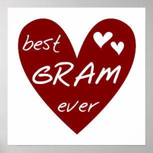 Poster Les meilleurs T-shirts et cadeaux de gramme de
