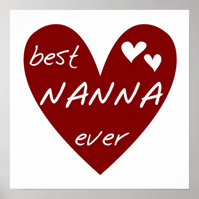 Poster Les meilleurs T-shirts et cadeaux de Nanna de coeu (Devant)