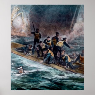 Poster Les membres d'équipage titaniques de RMS ont sauvé
