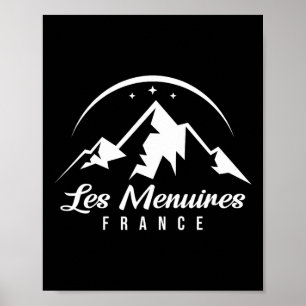 Poster Les Menuires France Station De Ski Ski Snowboard