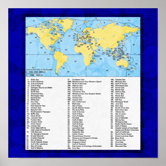 Poster Les mers de l'atlas mondial (Devant)
