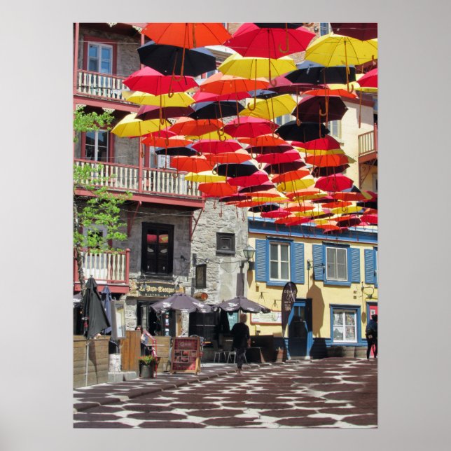 Poster Les merveilleux parapluies de Québec (Devant)