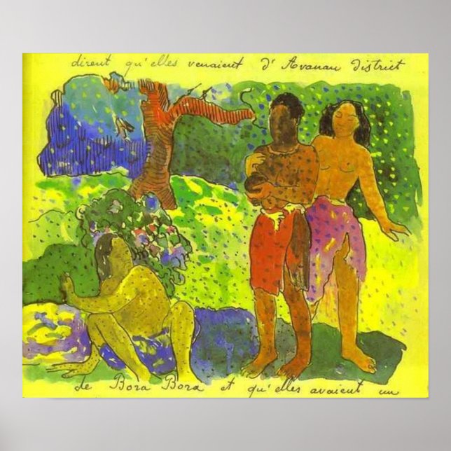 Poster Les messagers d'Oro - Paul Gauguin Imprimer (Devant)