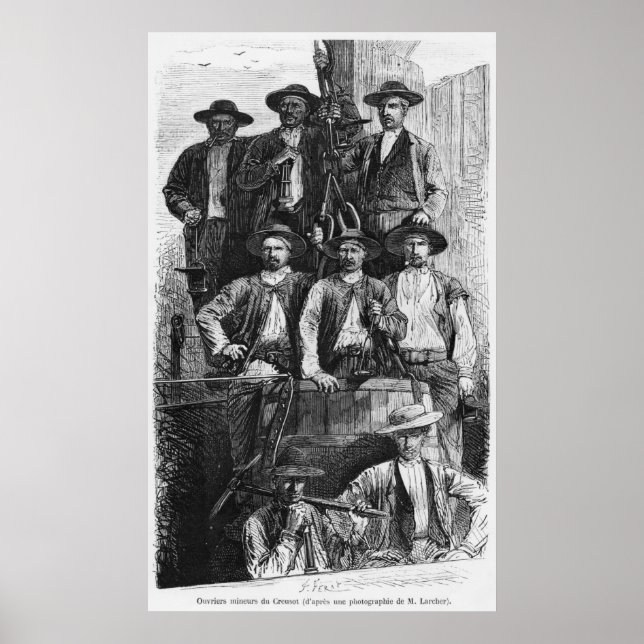 Poster Les mineurs de charbon du Creusot pendant la deuxi (Devant)