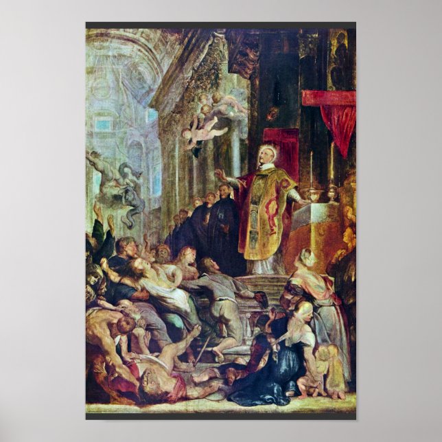 Poster Les Miracles De Saint Ignace De Loyola Par Rubens (Devant)