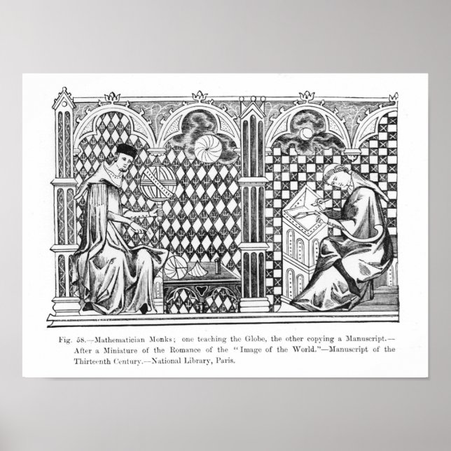 Poster Les moines mathématiciens : un enseignant au Globe (Devant)