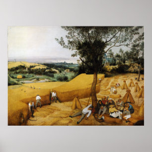 Poster Les moissonneuses par Pieter Bruegel le 1565 plus