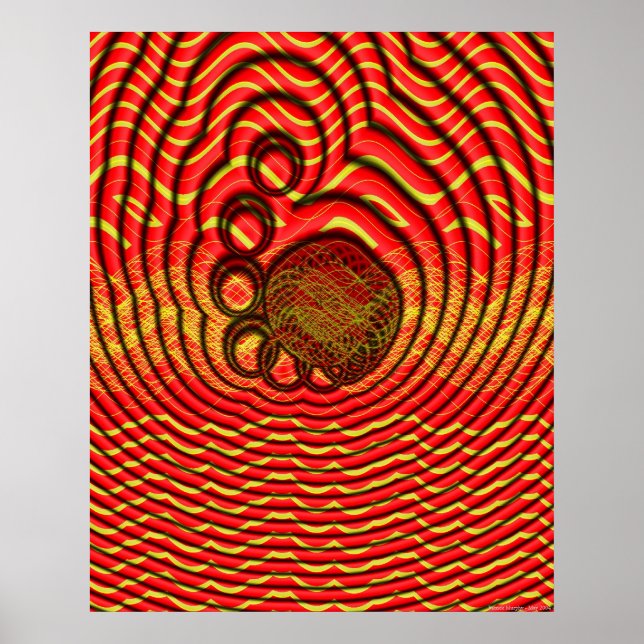 Poster Les Mollusques De Wireframe Rayonnent Les Bulles D (Devant)