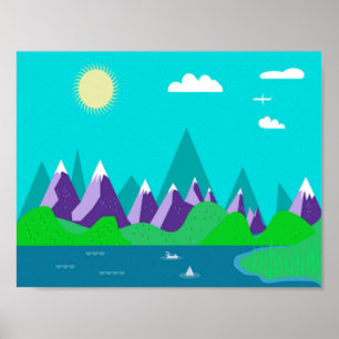 Poster Les montagnes du sommet de la glace