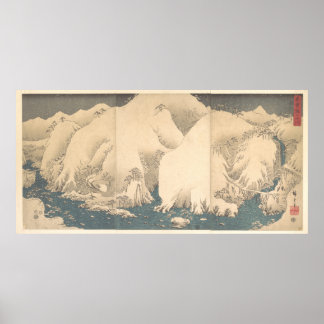 Poster "Les monts Kiso en neige" par Utagawa Hiroshige