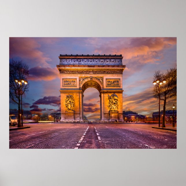 Poster Les monuments | Arc de Triomphe, Paris France (Devant)