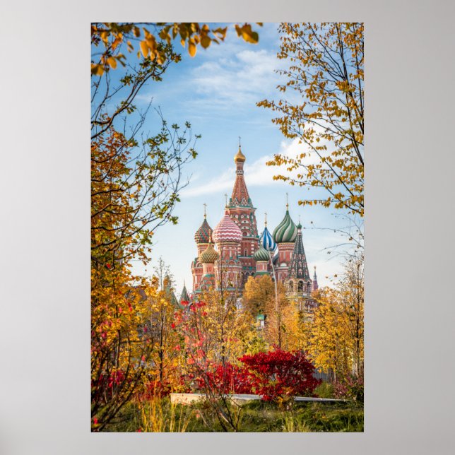 Poster Les monuments | Cathédrale Saint Basile Moscou (Devant)