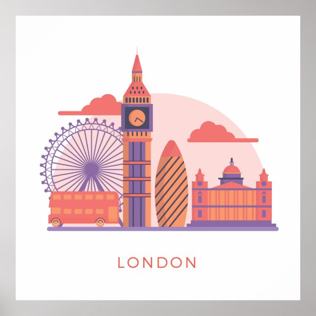 Poster Les monuments de Londres (Devant)