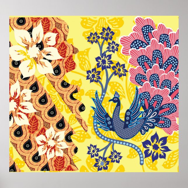 Poster Les motifs distinctifs du batik indonésien (Devant)