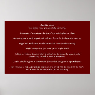 Poster Les mots de Gandhi sur la justice et la compassion