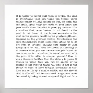 Poster Les mots de la sagesse bouddha