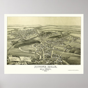 Poster Les moulins du mineur, carte panoramique de PA -