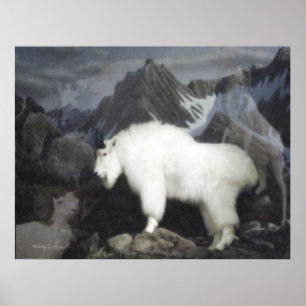 Poster Les moutons et les chèvres (style montagne)