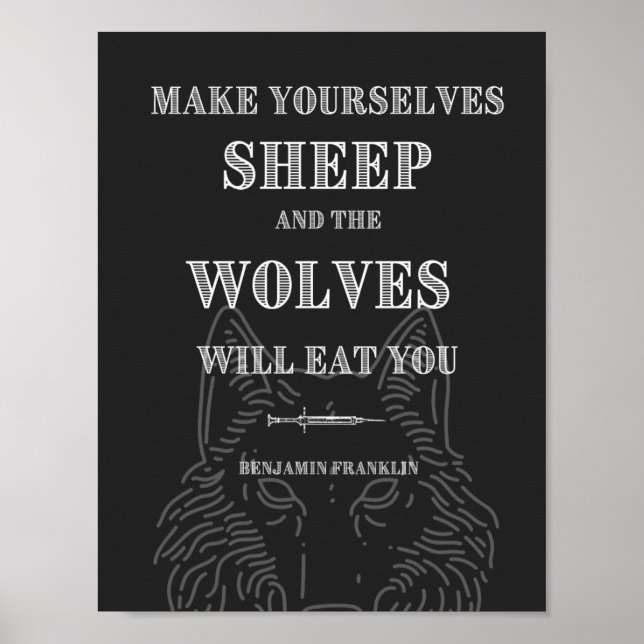 Poster Les moutons seront mangés par Wolves Ben Franklin  (Devant)
