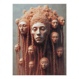 Poster Les multiples visages dans