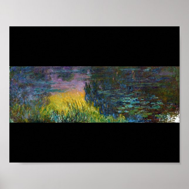 Poster Les Nappes D'Eau - Coucher Le Soleil, Claude Monet (Devant)