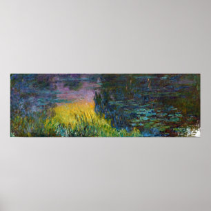 Poster Les Nappes D'Eau - Coucher Le Soleil, Claude Monet